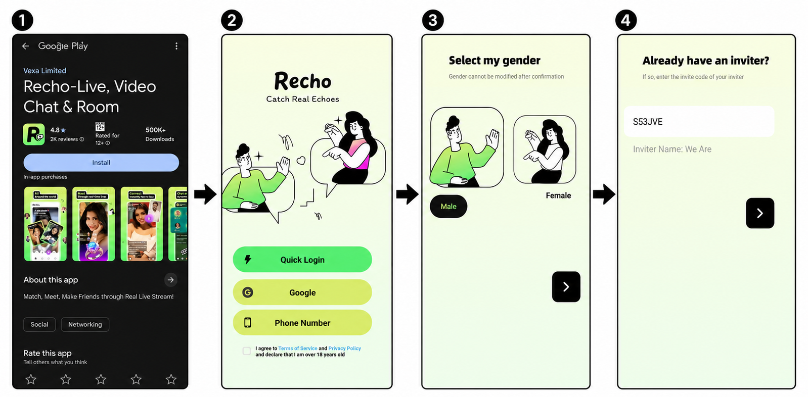 Recho Live Agent Registration Steps