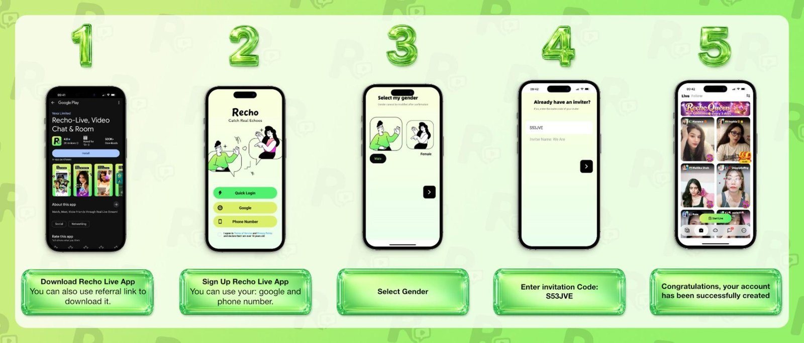 Recho Live Agent Registration Steps