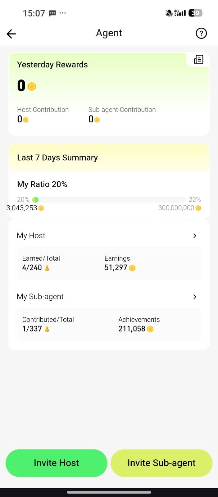 Recho Live Agency Dashboard Interface